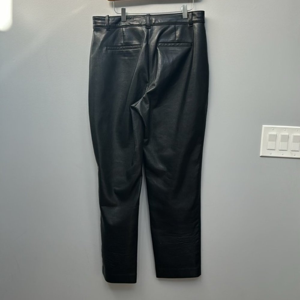 Aritzia Babaton Black Faux Leather Command Pants Size 12 - Picture 7 of 10